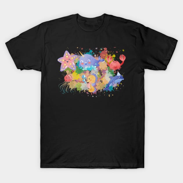 Colorful Sea Life For Kids T-Shirt by NICHE&NICHE